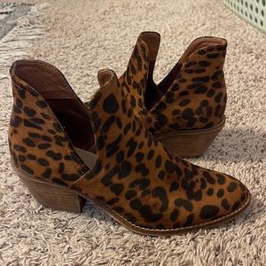 Cheetah print booties
